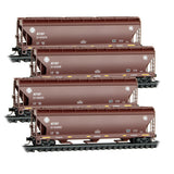 Micro-Trains 983 00 237 3-Bay Covered Hoppers - ATSF 4-Car Runner Pack #237 N Scale