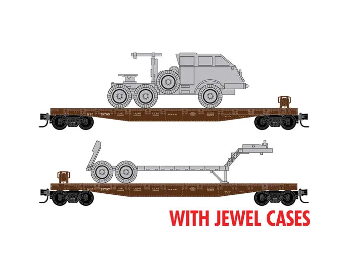 Micro-Trains 983 02 264 50' Fishbelly-Side Flatcar w/Dragon Wagon Truck Kit 2-Pack - Southern Pacific #79797, 79785 N Scale
