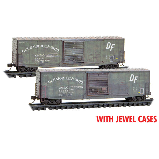 Micro-Trains 983 05 082 50' Boxcars - Gulf, Mobile & Ohio Weathered 2-Pack N Scale
