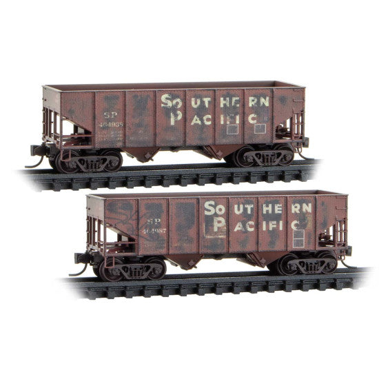 Micro-Trains 983 05 094 33' Twin Bay Hoppers - Southern Pacific® Weathered 2-Pack N Scale