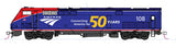 Kato 37-6115 GE P42 - Amtrak #108 (50th Anniversary Phase VI, blue, red) Standard DC HO Scale