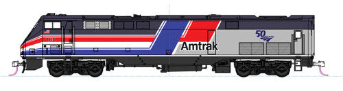 Kato 37-6116 GE P42 - Amtrak #160 (50th Anniversary Phase III Hockey Stick, silver, blue, red, white) Standard DC HO Scale
