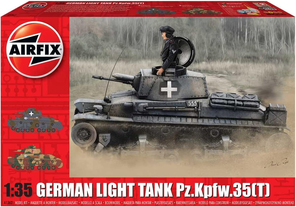 Airfix A1362 German Light Tank Pz.Kpfw.35(t) 1:35 WWII Military Tank Plastic Model Kit