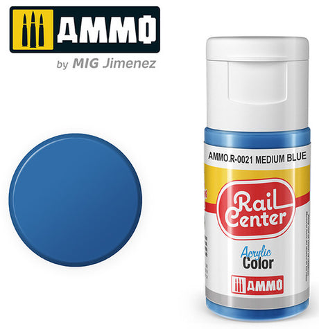 AMMO R0021 Medium Blue (15 ML) Acrylic Paints By Mig Jimenez