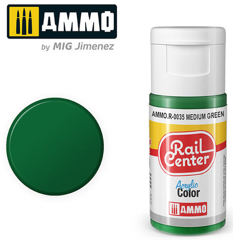 AMMO R0035 Medium Green (15 ML) Acrylic Paints By Mig Jimenez