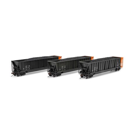 Athearn ATH-1396 Berwick Bathtub Gondola with Load (3 Pack), UFIX Primed For Grime #4067/4082/5049 HO Scale