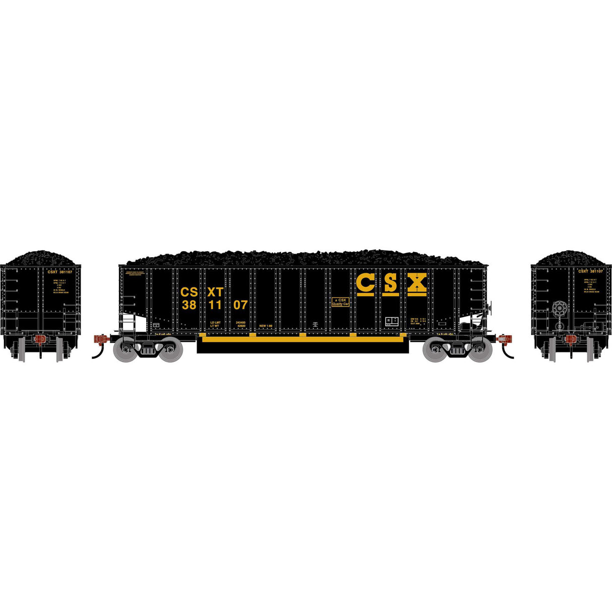Athearn ATH-2292 Bethgon Coalporter w/Coal Load, CSXT #381107 HO Scale