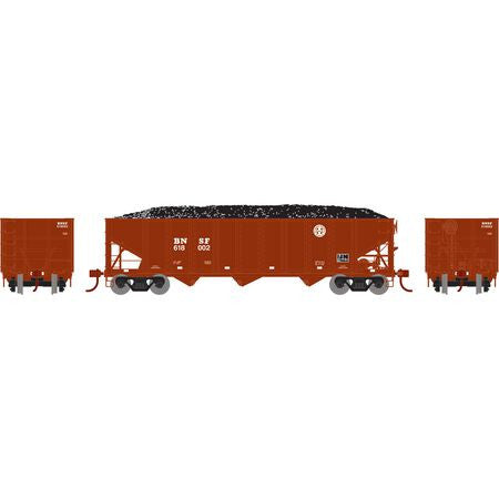 Athearn ATH15156 BNSF #618002 - 40' 3-Bay Ribbed Hopper with Load HO Scale