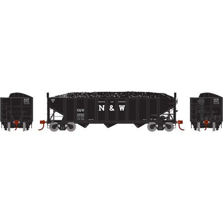 Athearn ATH15162 N&W Norfolk & Western #28810 - 40' 3-Bay Ribbed Hopper with Load HO Scale