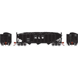 Athearn ATH15162 N&W Norfolk & Western #28810 - 40' 3-Bay Ribbed Hopper with Load HO Scale
