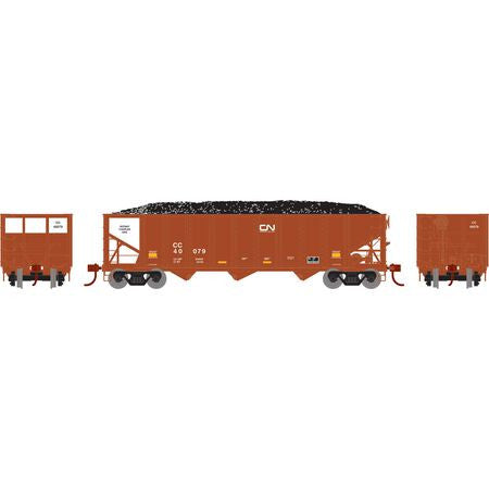 Athearn ATH15165 CC Chicago Central & Pacific Railroad #40079 - 40' 3-Bay Ribbed Hopper with Load HO Scale