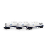 Athearn ATH16354 16,000-Gallon Clay Slurry Tank, GATX Set #2 3 Pack HO Scale