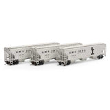 Athearn ATH18786 PS 4740 Covered Hopper IC Illinois Central 3 Pack HO Scale
