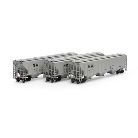 Athearn ATH18792 PS 4740 Covered Hopper N&W Norfolk & Western 3 Pack HO Scale