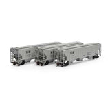 Athearn ATH18792 PS 4740 Covered Hopper N&W Norfolk & Western 3 Pack HO Scale