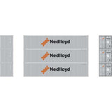 Athearn ATH27055 40' Corrugated Low Container, Nedlloyd # 1 (3 Pack) HO Scale