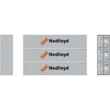 Athearn ATH27056 40' Corrugated Low Container, Nedlloyd # 2 (3 Pack) HO Scale