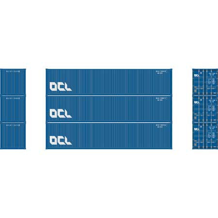 Athearn ATH27057 40' Corrugated Low Container, OCLU # 1 (3 Pack) HO Scale