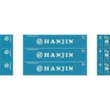 Athearn ATH27062 40' Corrugated Low Container, Hanjin # 2 (3 Pack) HO Scale