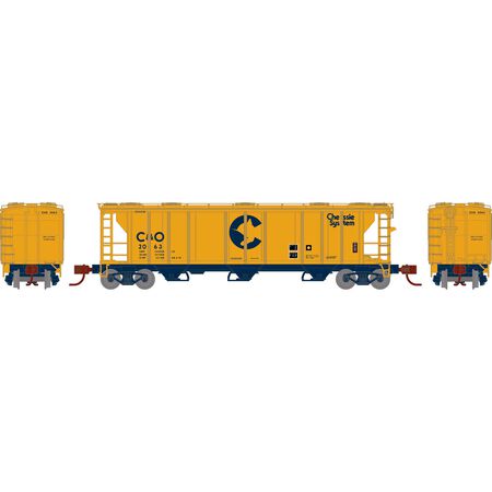 Athearn ATH28347 PS-2 2893 3-Bay Covered Hopper, C&O Chessie System #2063 N Scale
