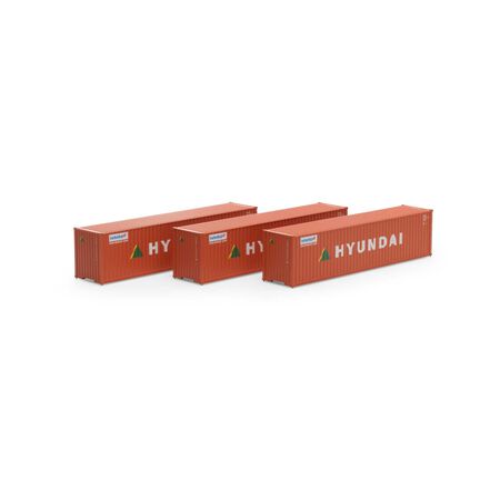 Athearn ATH28387 40' Corrugated Container, Hyundai (3 Pack) HO Scale