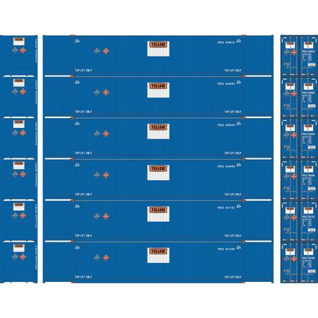 Athearn ATH28521 53' CIMC Container, Yellow Set #1 (6 pack) HO Scale