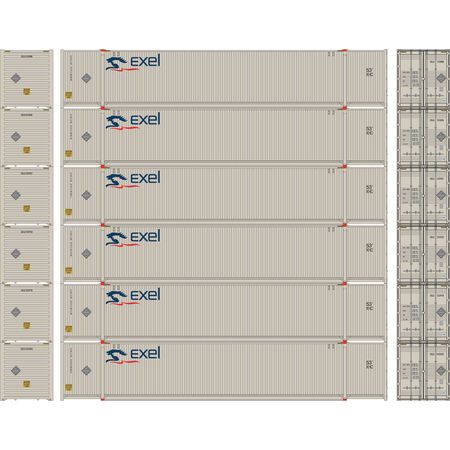 Athearn ATH28525 53' CIMC Container, Exel EXLU Set #1 (6 pack) HO Scale