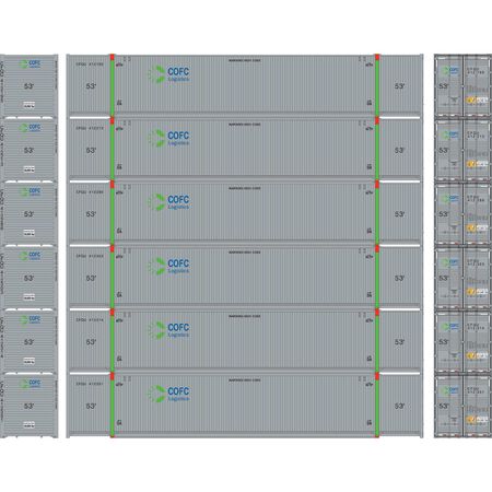 Athearn ATH28528 53' CIMC Container, COFC Logistics Set #2 (6 pack) HO Scale