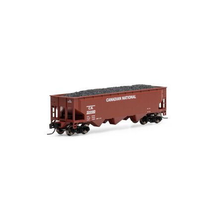 Athearn ATH28570 40' Offset Coal Hopper with Load, CN Canadian National #324480 N Scale