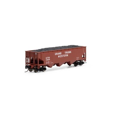 Athearn ATH28573 40' Offset Coal Hopper with Load, GTW Grand Trunk Western #111609 N Scale
