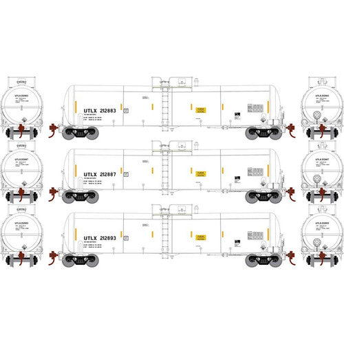 Athearn ATH29926 UTLX Set #2 3 Pack 30,000-Gallon Ethanol Tank HO Scale