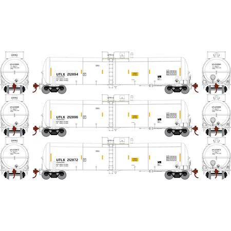 Athearn ATH29927 UTLX Set #3 3 Pack 30,000-Gallon Ethanol Tank HO Scale