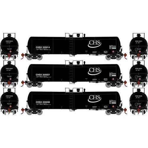 Athearn ATH29929 CHSX Set #1 3 Pack 30,000-Gallon Ethanol Tank HO Scale