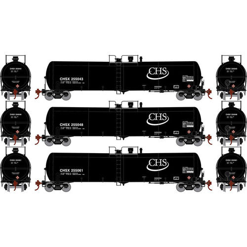 Athearn ATH29930 CHSX Set #2 3 Pack 30,000-Gallon Ethanol Tank HO Scale