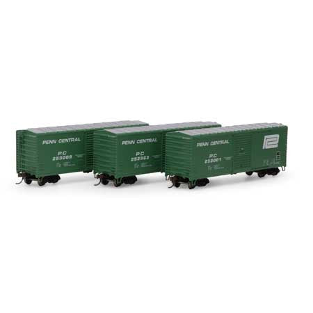 Athearn ATH67753 40' Modern Box, PC Penn Central (3 Pack) HO Scale