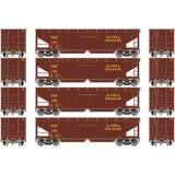 Athearn ATH7080 40' Offset Ballast Hopper w/Load, ARR Alaska Railroad Set #1 (4 Pack) HO Scale
