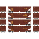Athearn ATH7081 40' Offset Ballast Hopper w/Load, ARR Alaska Railroad Set #2 (4 Pack) HO Scale