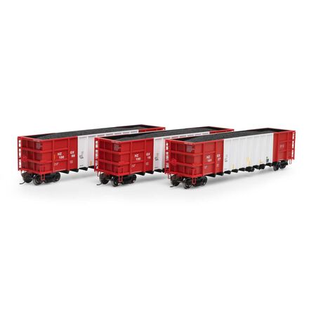 Athearn ATH7480 Thrall High Side Gondola with Load (3 Pack), HZX Herzog White Set #1 HO Scale