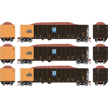 Athearn ATH7667 Thrall High Side Gondola with Load, DJJX Set #3 - 3 Pack HO Scale