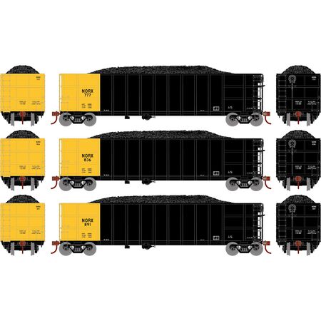 Athearn ATH7682 Thrall High Side Gondola with Load (3 Pack), NORX Set #3 HO Scale