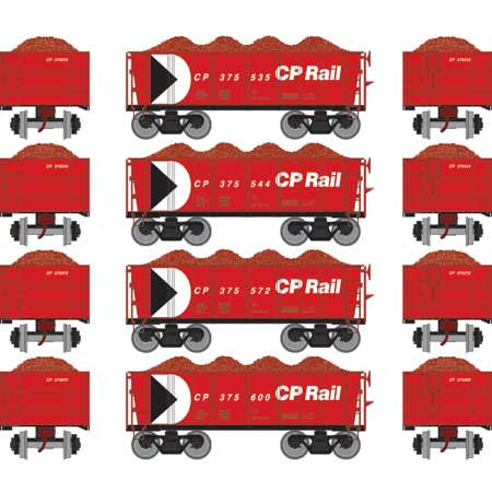 Athearn ATH97948 26' Ore Car Low Side w/Load CPR - Canadian Pacific Set #1 4 Pack HO Scale