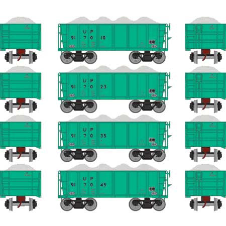 Athearn ATH97965 26' Ore Car Low Side w/Load UP - MOW Set #2 4 Pack HO Scale