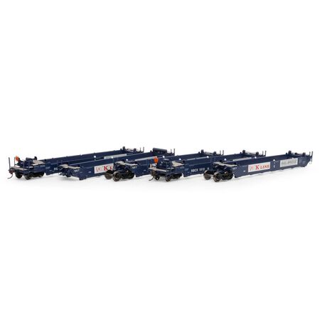 Athearn ATH98927 RTR Maxi I Well Cars, K-Line RBCX #1010 (5 car set) HO Scale