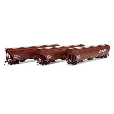 Athearn ATHG-1057 Trinity 5161 Covered Hopper 3 Pack, BNSF #482001/482027/482040 HO Scale