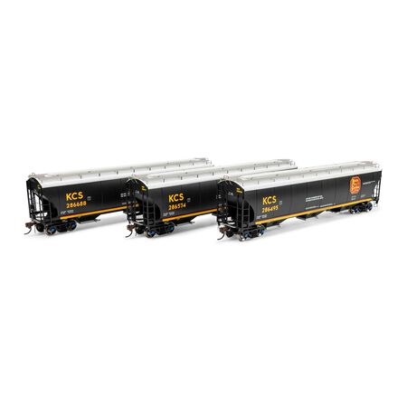 Athearn ATHG-1067 Trinity 5161 Covered Hopper 3 Pack, KCS Kansas City Southern #286495/286574/286688 HO Scale