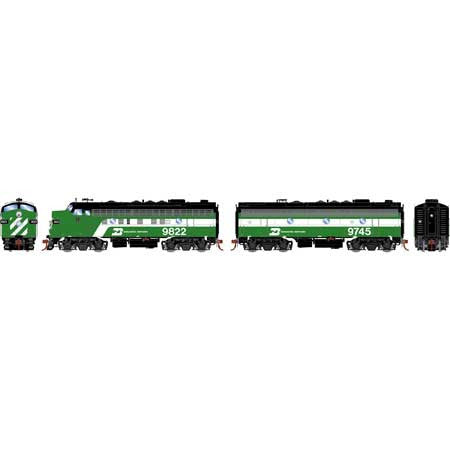 Athearn ATHG19537 F9A F7B BN Burlington Northern Passenger Service #9822 #9745 with DCC & Sound Tsunami2 HO Scale