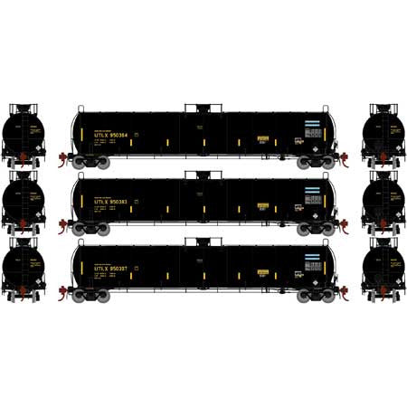 Athearn ATHG25652 Early, UTLX #1 3 Pack - 33,900-Gallon LPG Tank HO Scale