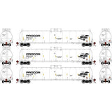 Athearn ATHG25667 Early, PROX PROCOR #2 3 Pack - 33,900-Gallon LPG Tank HO Scale