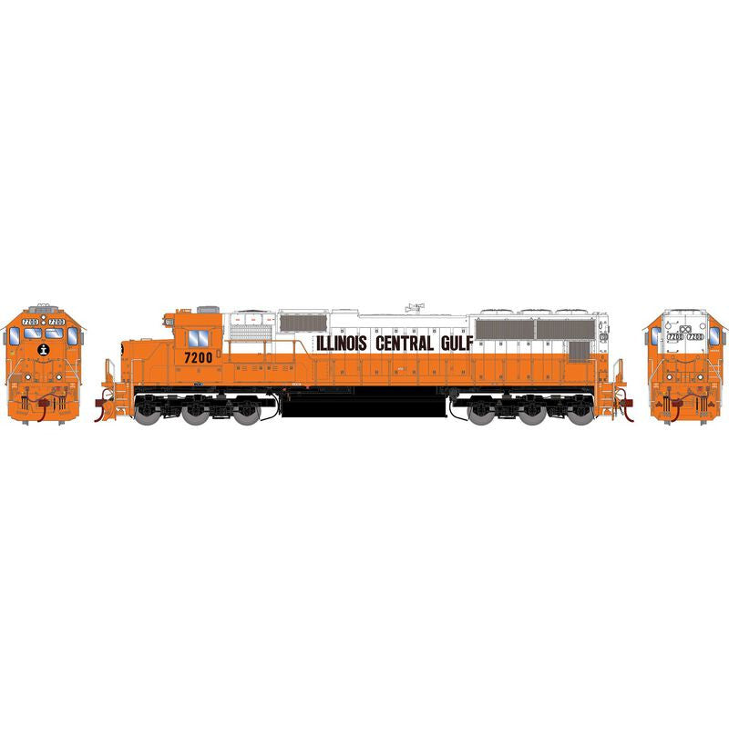 Athearn ATHG75831 G2 SD70, ICG Illinois Central Gulf #7200 with DCC & Sound Tsunami2 HO Scale