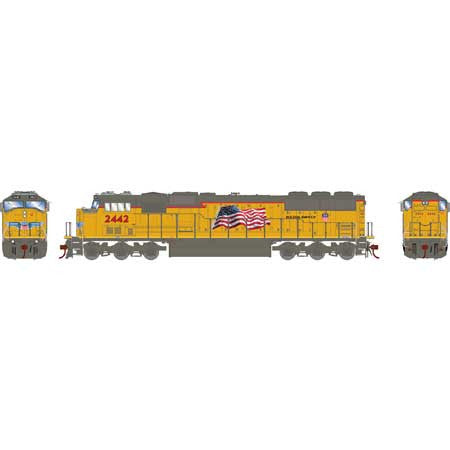 Athearn ATHG8522 SD60M - UP - Union Pacific Yellow Sill/Flag #2442 with DCC & Sound Tsunami2 HO Scale